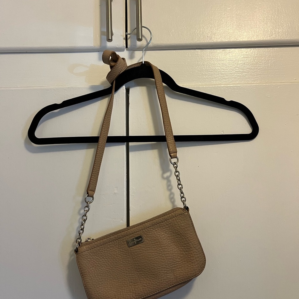Cole Haan Women’s Crossbody Bag Beige, Small 8”w x 5”h x 1.5”d, Gold Hardware - Picture 2 of 10